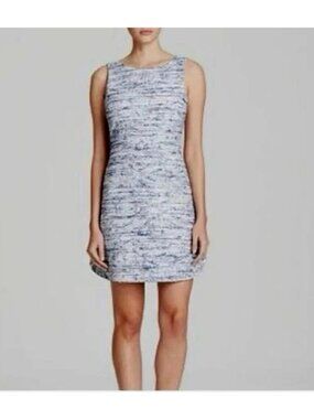 $395 Alice + Olivia Gena Bouclé Cotton Tweed sleeveless Sheath Dress womens 4